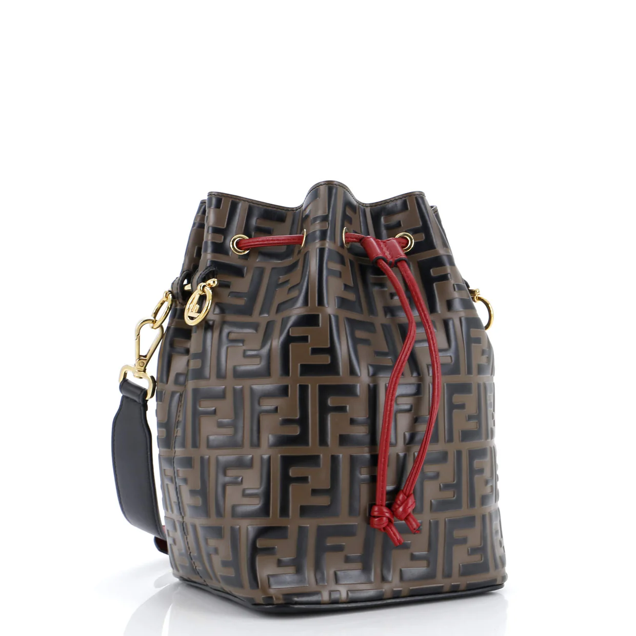 Mon Tresor Bucket Bag Zucca Embossed Leather Small - Deep Luxury