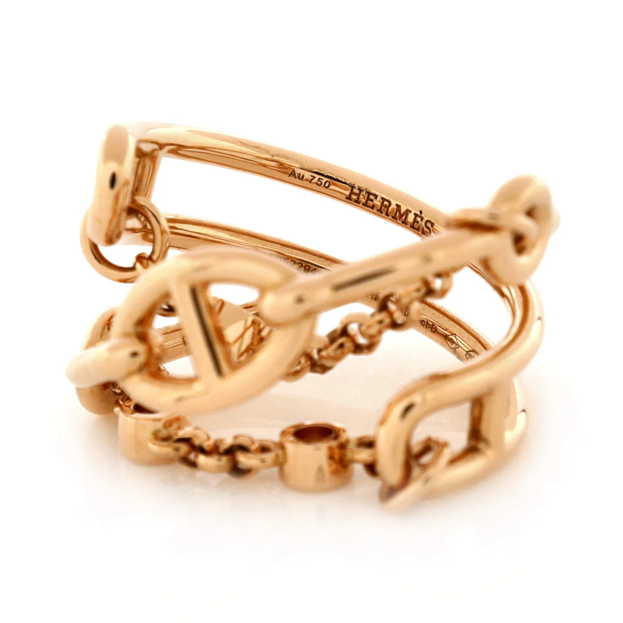 Chaine d'Ancre Chaos Ring 18K Rose Gold with Diamonds Medium - Deep Luxury