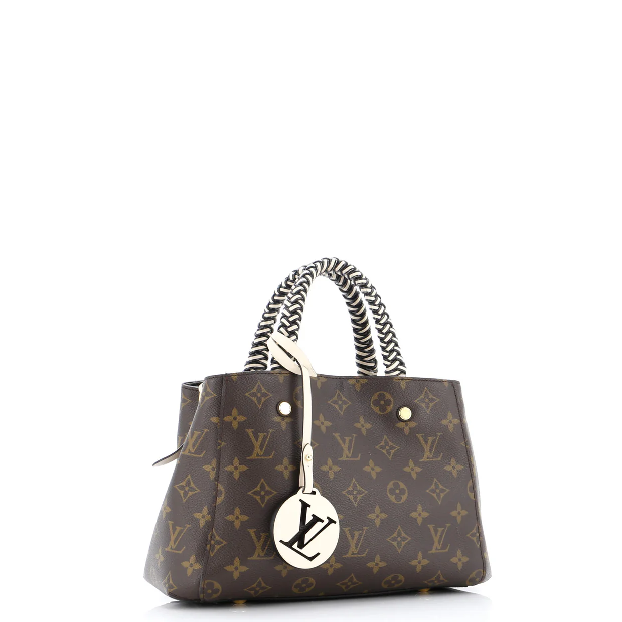 Braided Handle Montaigne Handbag Monogram Canvas BB - Deep Luxury