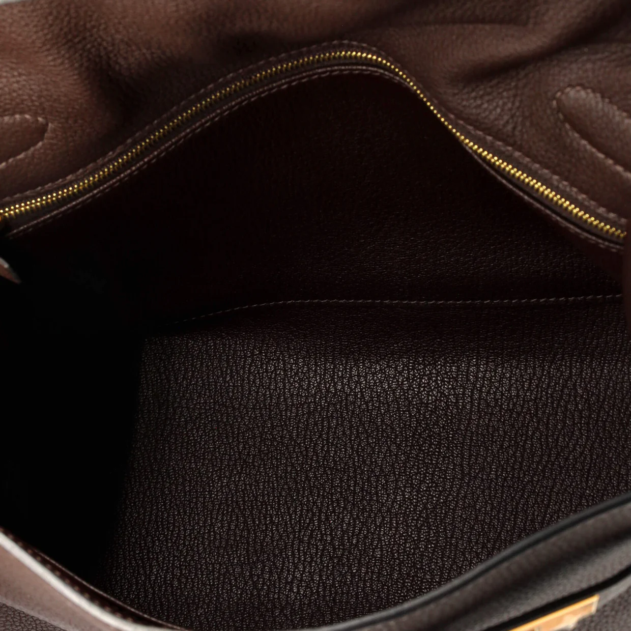 Kelly Handbag Ebene Togo with Gold Hardware 28 - Deep Luxury