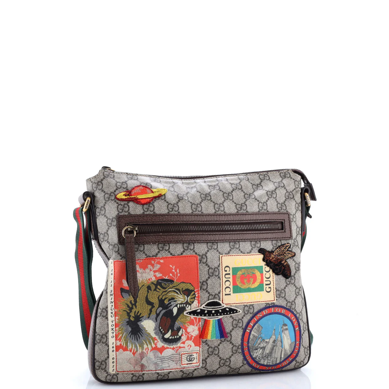 Courrier Zip Messenger GG Coated Canvas with Applique Medium - Deep Luxury