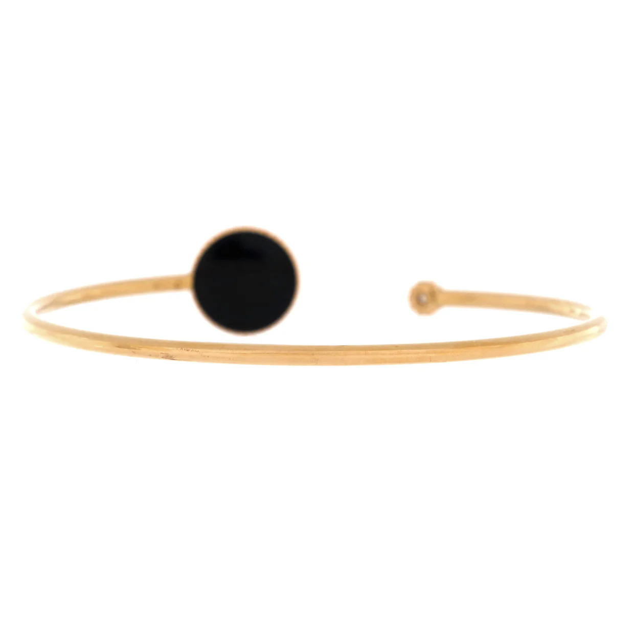 Rose des Vents Cuff Bracelet 18K Rose Gold with Diamond and Onyx - Deep Luxury