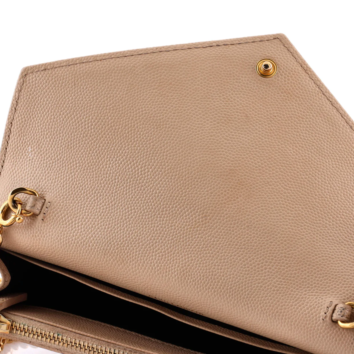 Classic Monogram Wallet on Chain Matelasse Chevron Leather Small - Deep Luxury