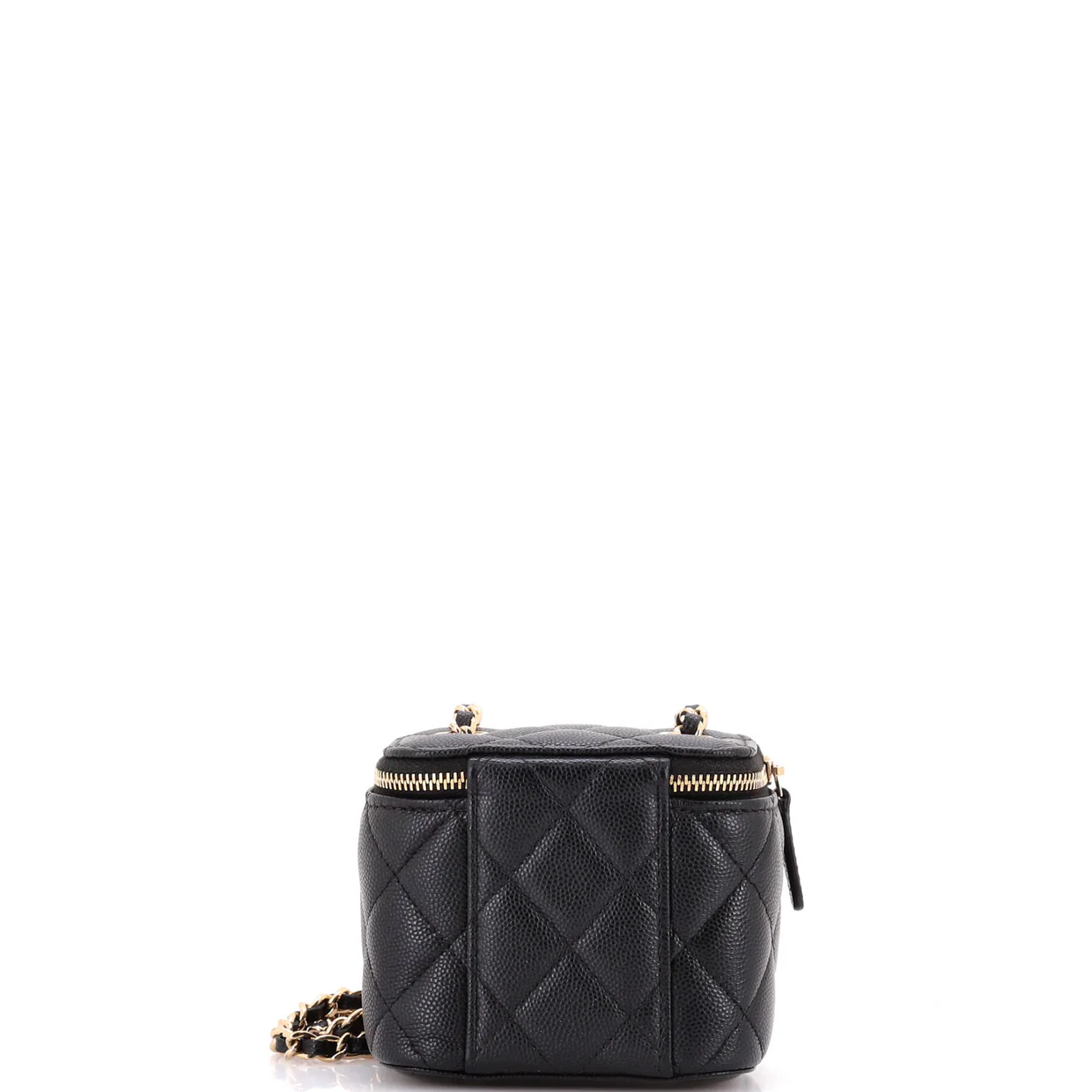 Classic Vanity Case with Chain Quilted Caviar Mini - Deep Luxury