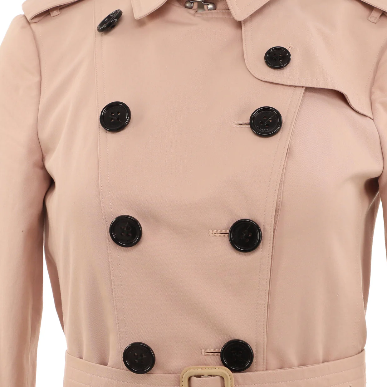 Women's Double Breasted Belted Mid-Length Trench Coat Cotton - Deep Luxury