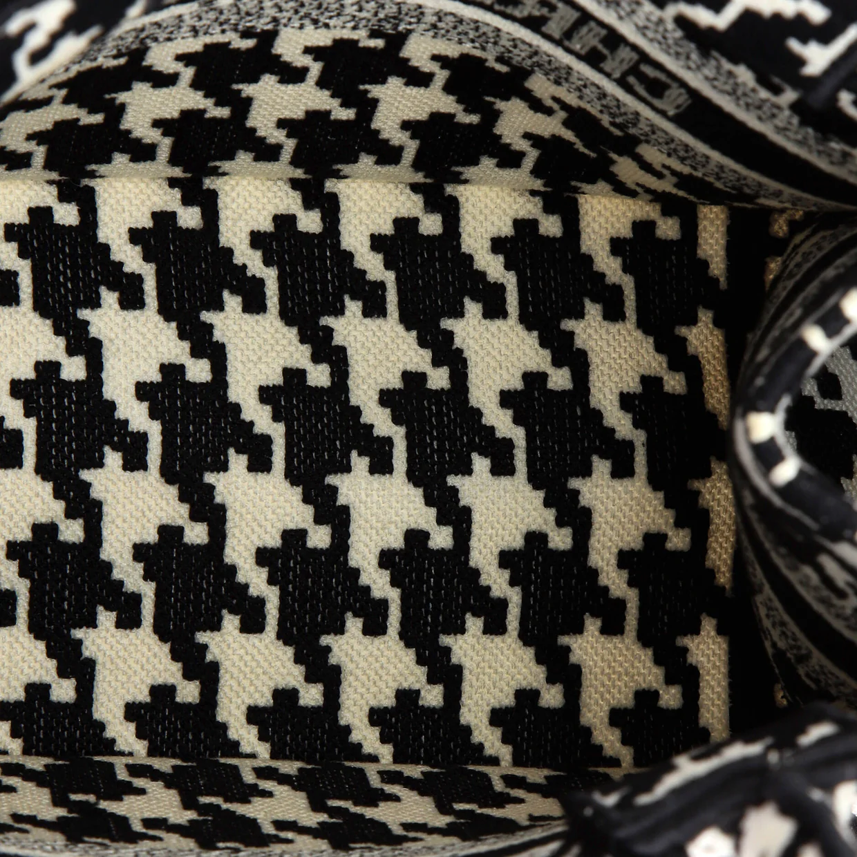 Book Tote Houndstooth Canvas Small - Deep Luxury