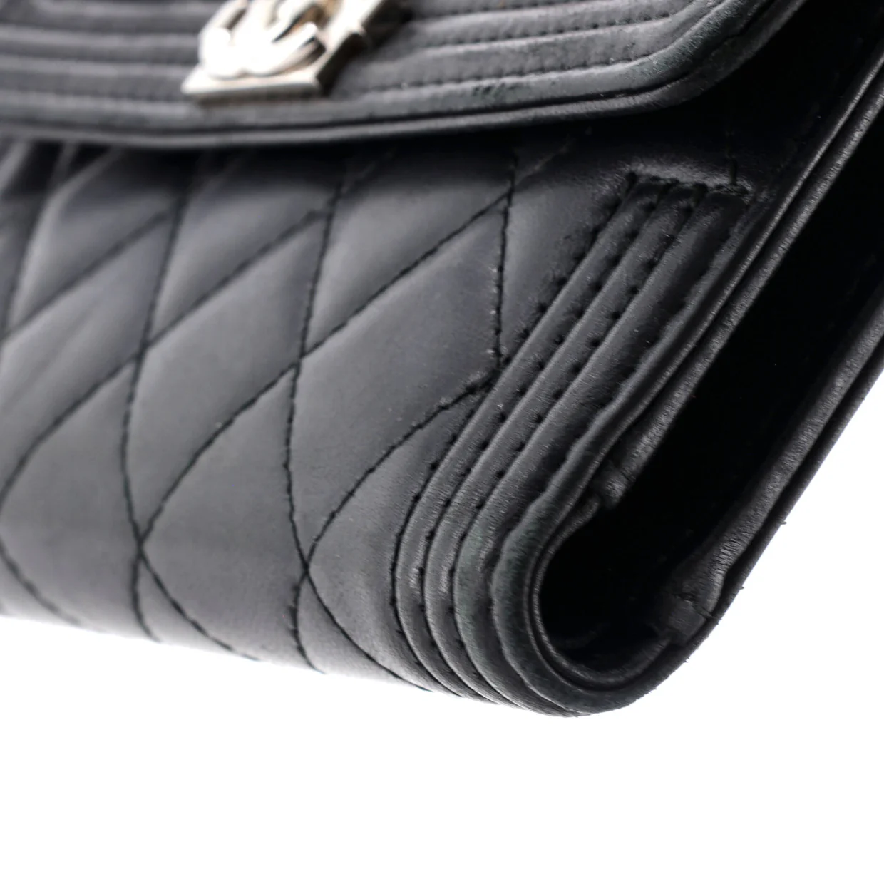 Boy Trifold Flap Wallet Quilted Lambskin Medium - Deep Luxury
