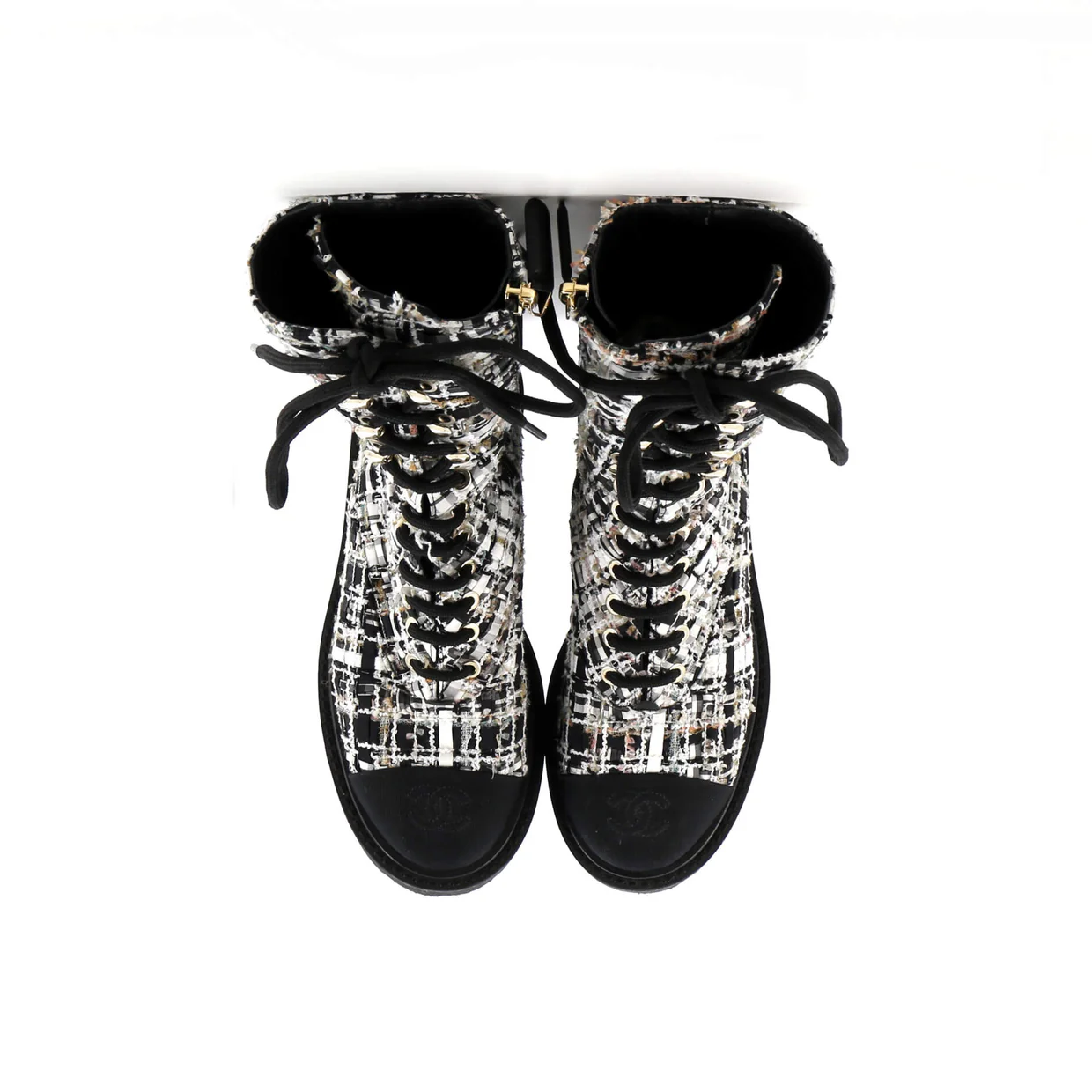 Women's Cap Toe Combat Boots Tweed - Deep Luxury