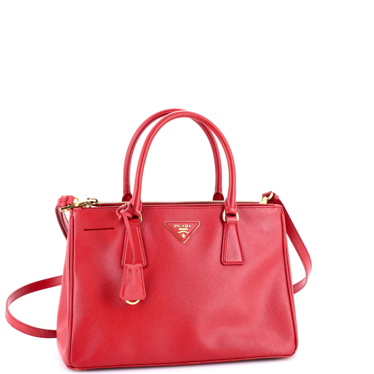 Double Zip Lux Tote Saffiano Leather Small - Deep Luxury