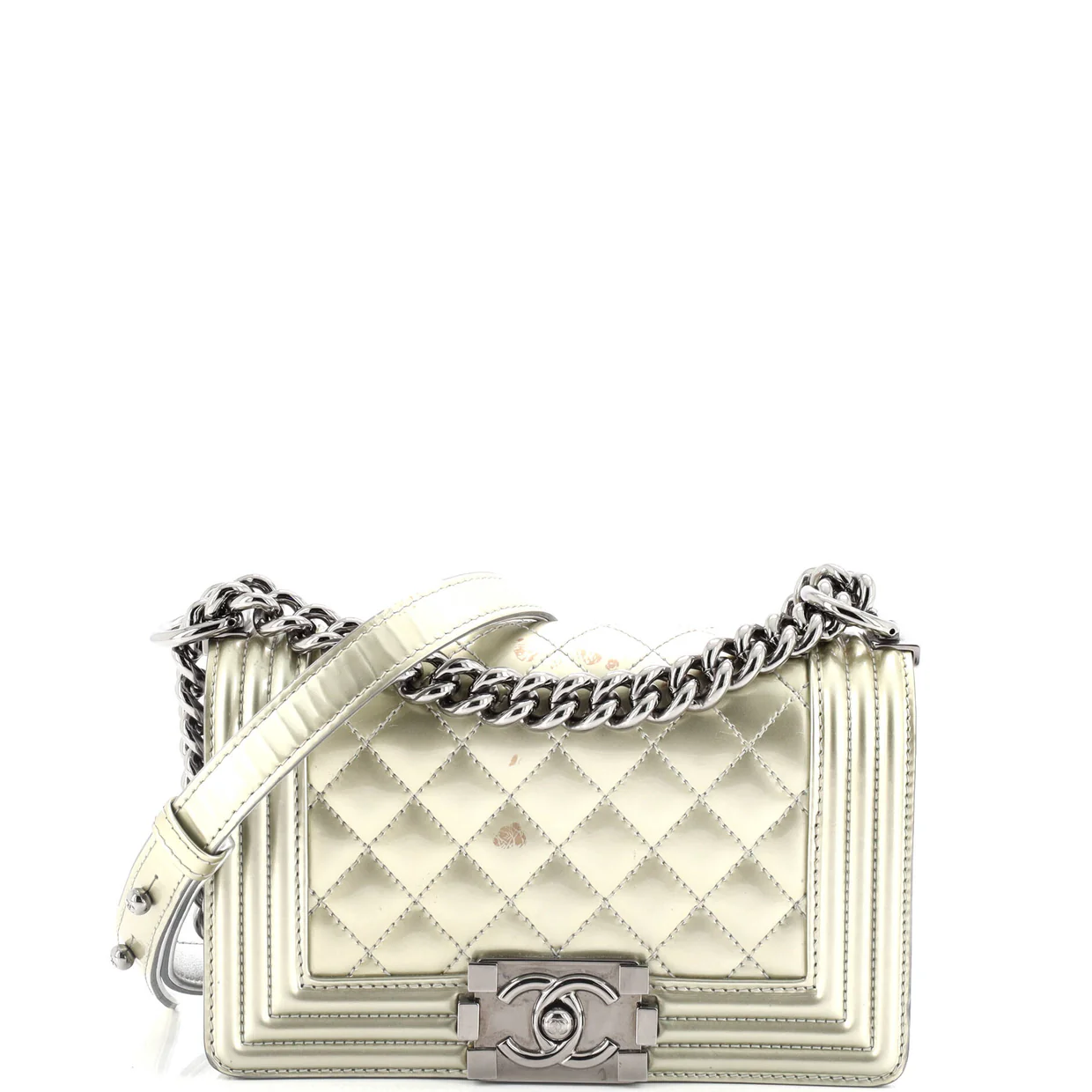 Boy Flap Bag Quilted Patent Small - Deep Luxury