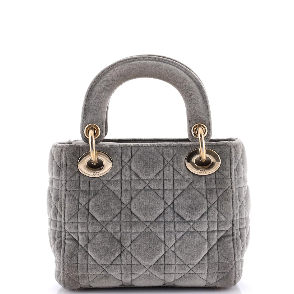 Lady Dior Chain Bag Cannage Quilt Velvet with Crystal Charms Mini - Deep Luxury