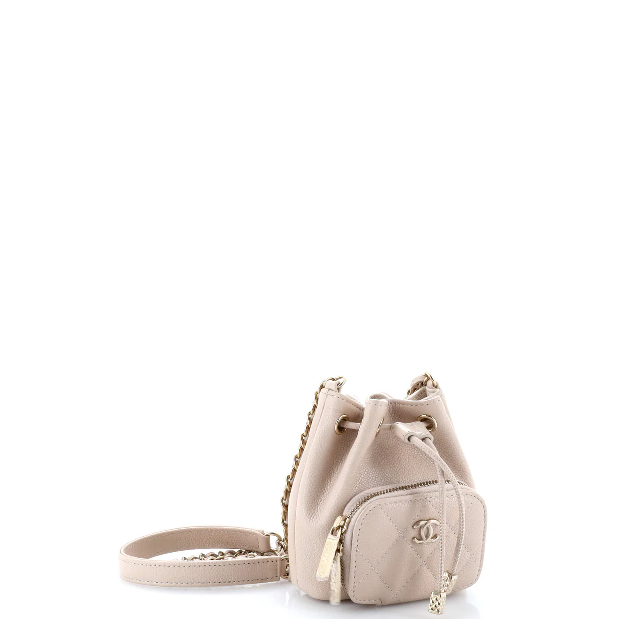 Business Affinity Drawstring Bucket Bag Quilted Caviar Mini - Deep Luxury