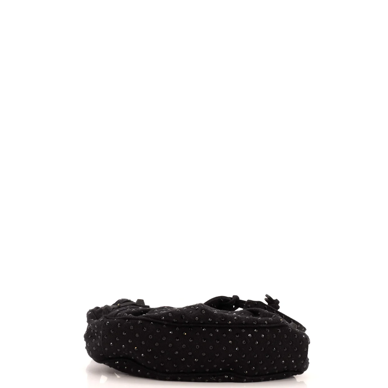 Le Cagole Giant Studs Shoulder Bag Rhinestones XS - Deep Luxury