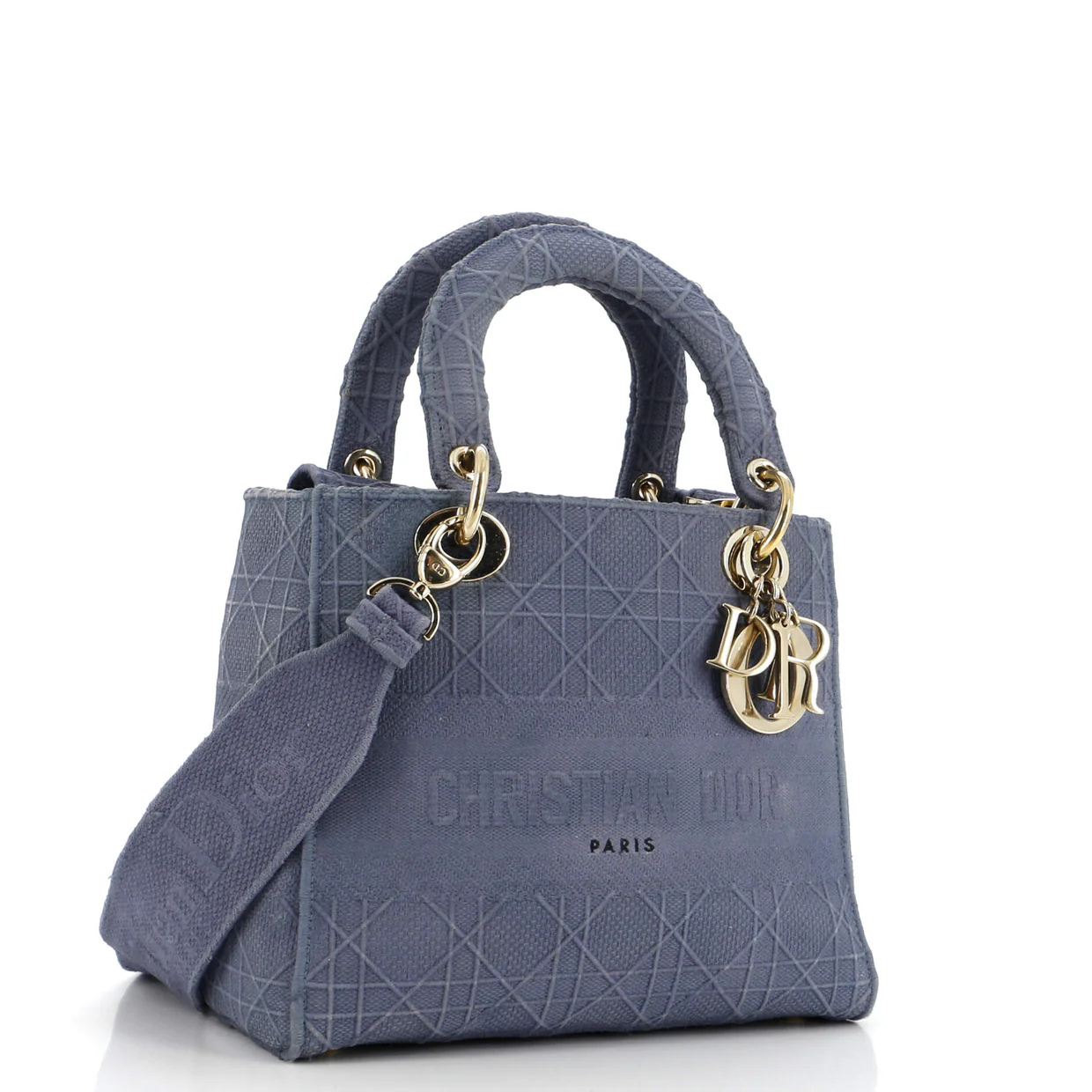 Lady D-Lite Bag Cannage Embroidered Canvas Medium - Deep Luxury