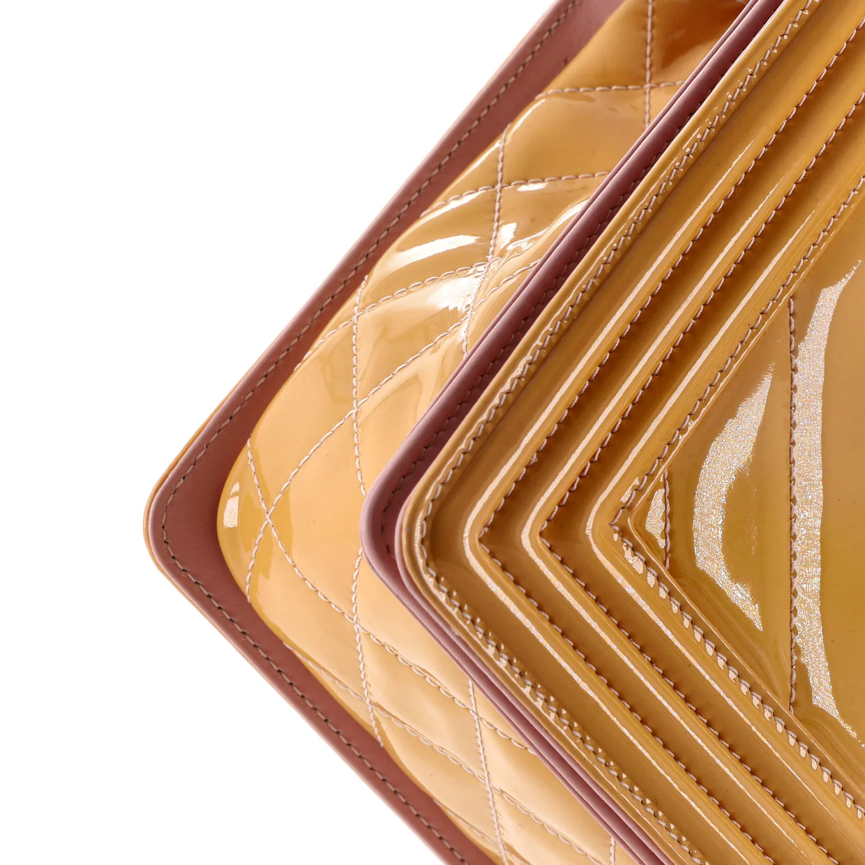 Boy Flap Bag Chevron Patent Old Medium - Deep Luxury