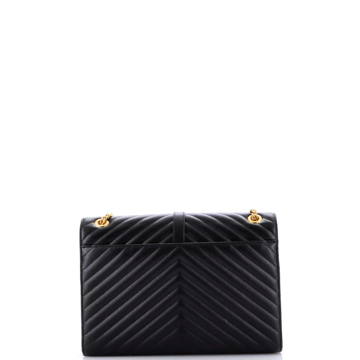 Classic Monogram Envelope Satchel Matelasse Chevron Leather Large - Deep Luxury