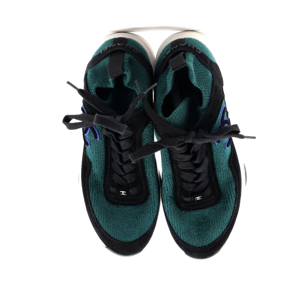 Women's CC Low-Top Sneakers Suede and Knit Fabric - Deep Luxury