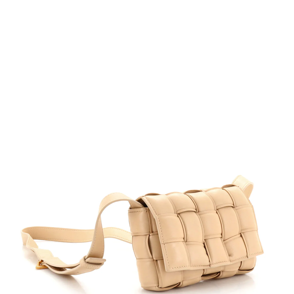 Cassette Crossbody Bag Padded Maxi Intrecciato Leather Small - Deep Luxury