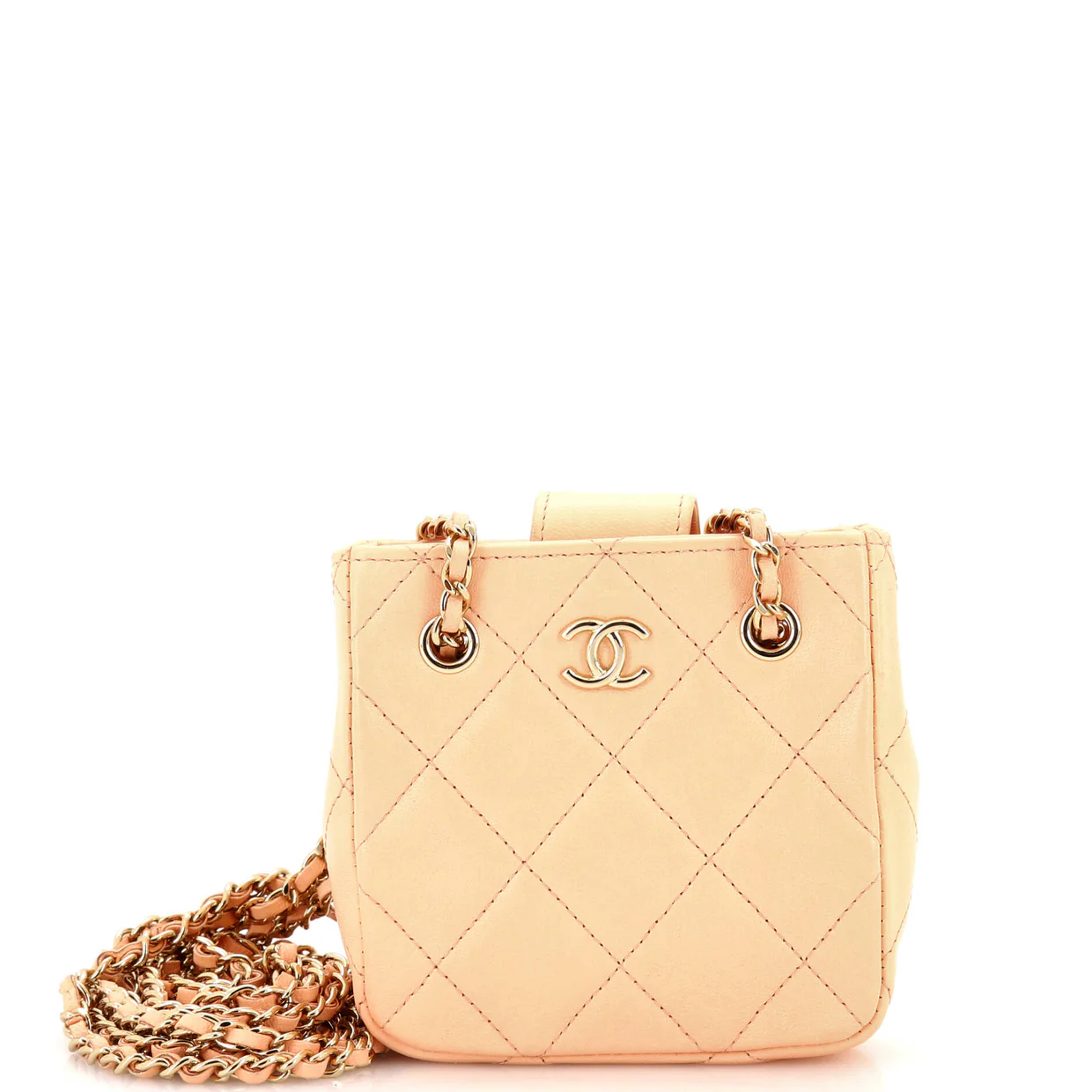 CC Square Clutch with Chain Quilted Lambskin Mini - Deep Luxury