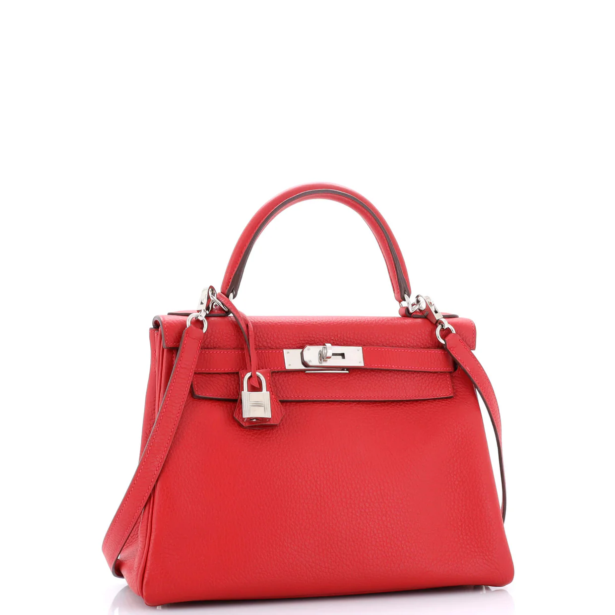 Kelly Handbag Rouge Casaque Clemence with Palladium Hardware 28 - Deep Luxury