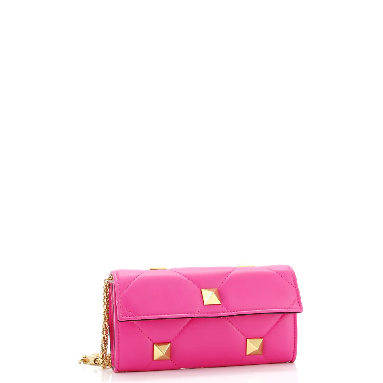 Roman Stud Wallet on Chain Quilted Leather - Deep Luxury
