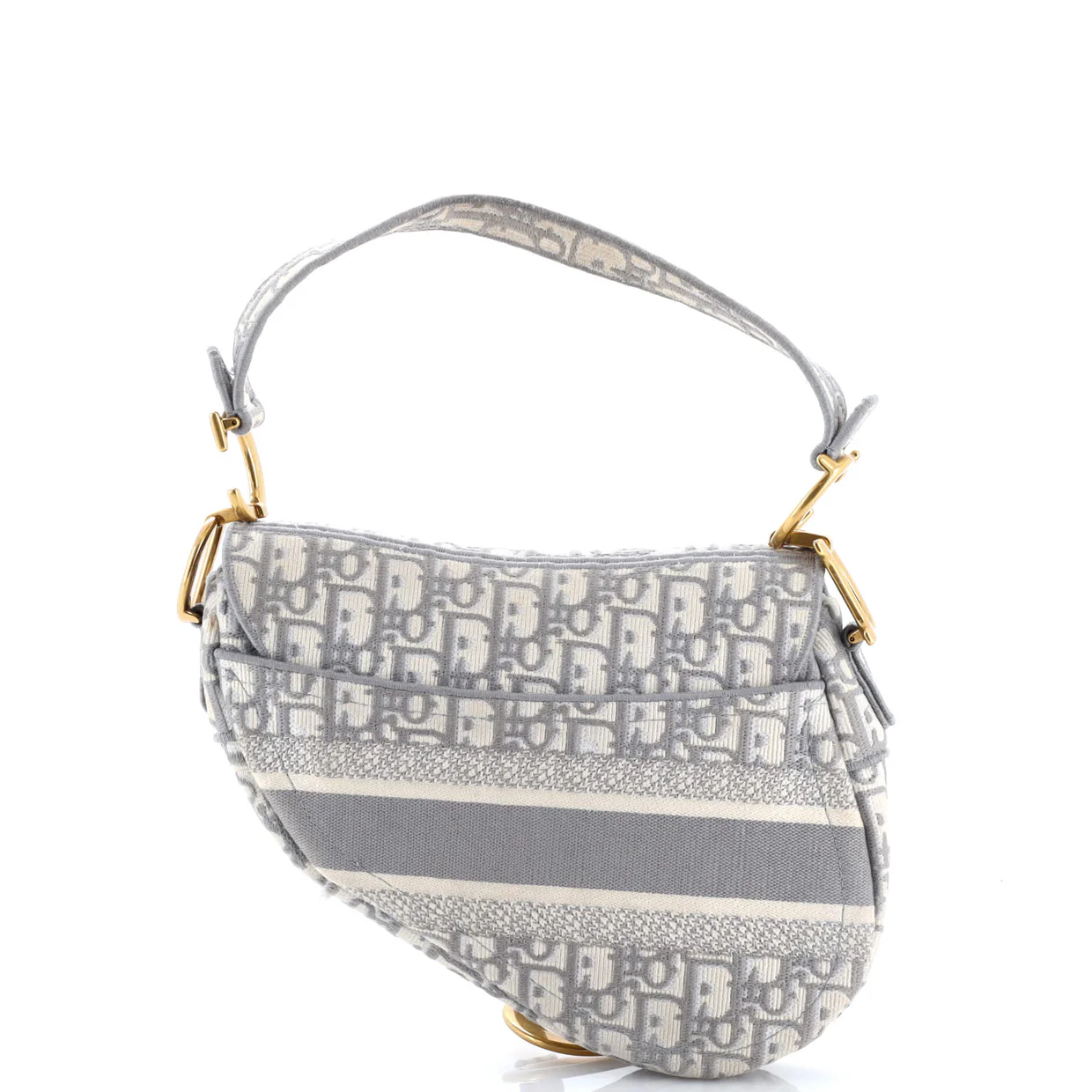 Saddle Handbag Logo Embroidered Oblique Canvas Medium - Deep Luxury