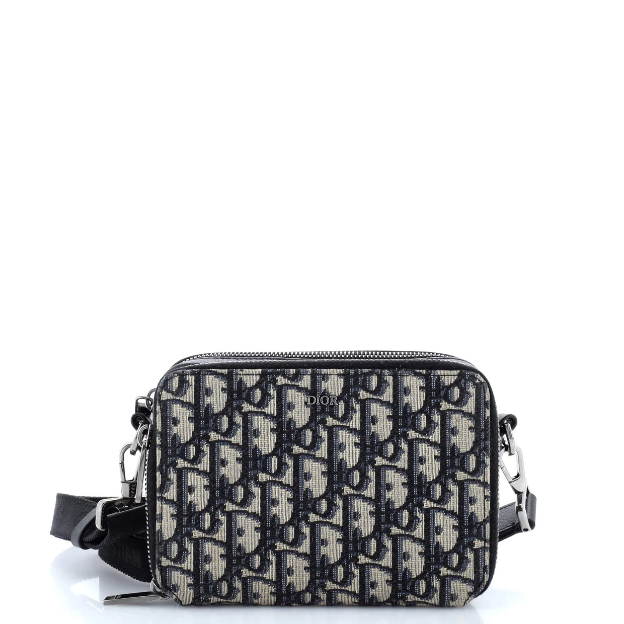 Double Zip Crossbody Pouch Oblique Canvas - Deep Luxury