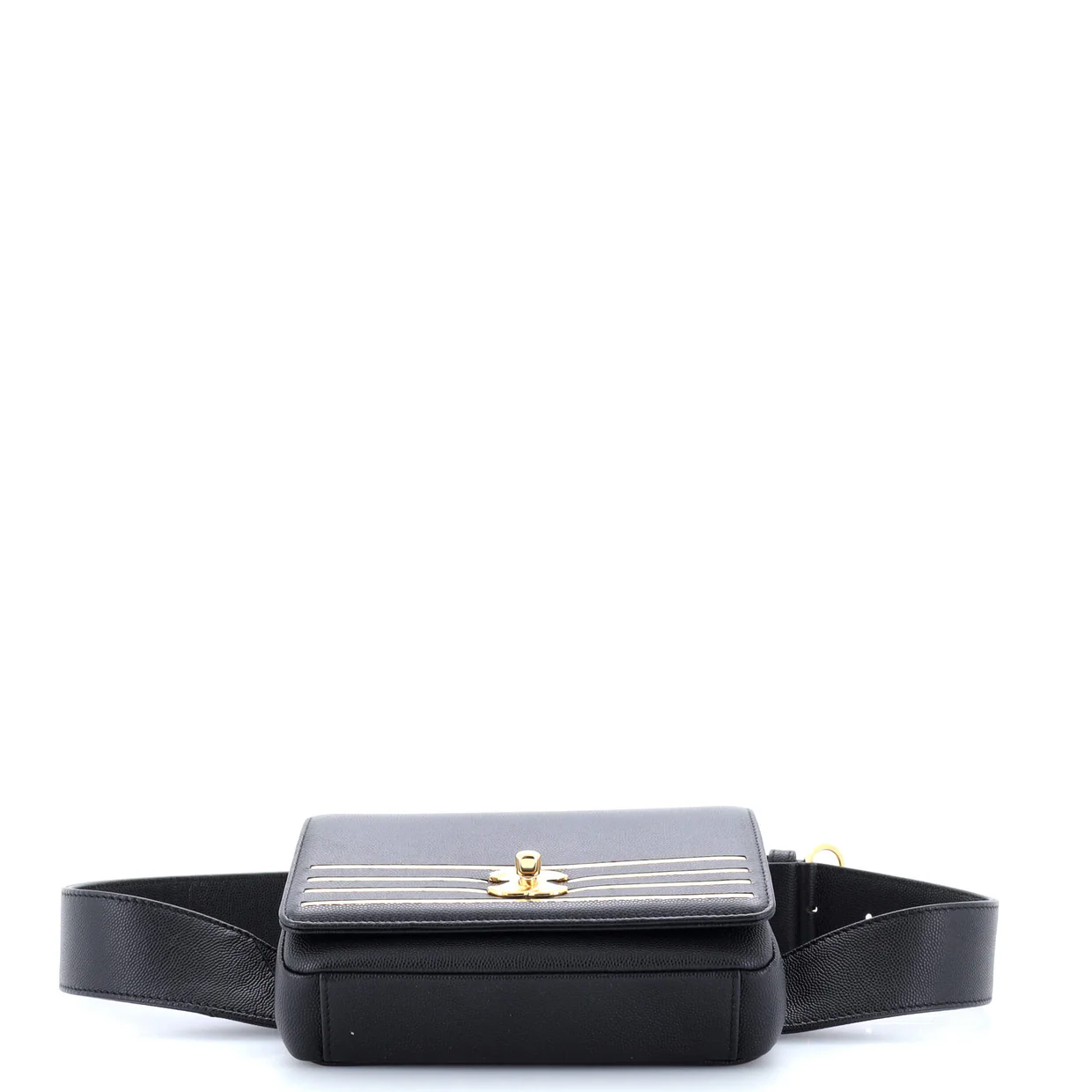 Captain Gold Waist Bag Embroidered Caviar Medium - Deep Luxury