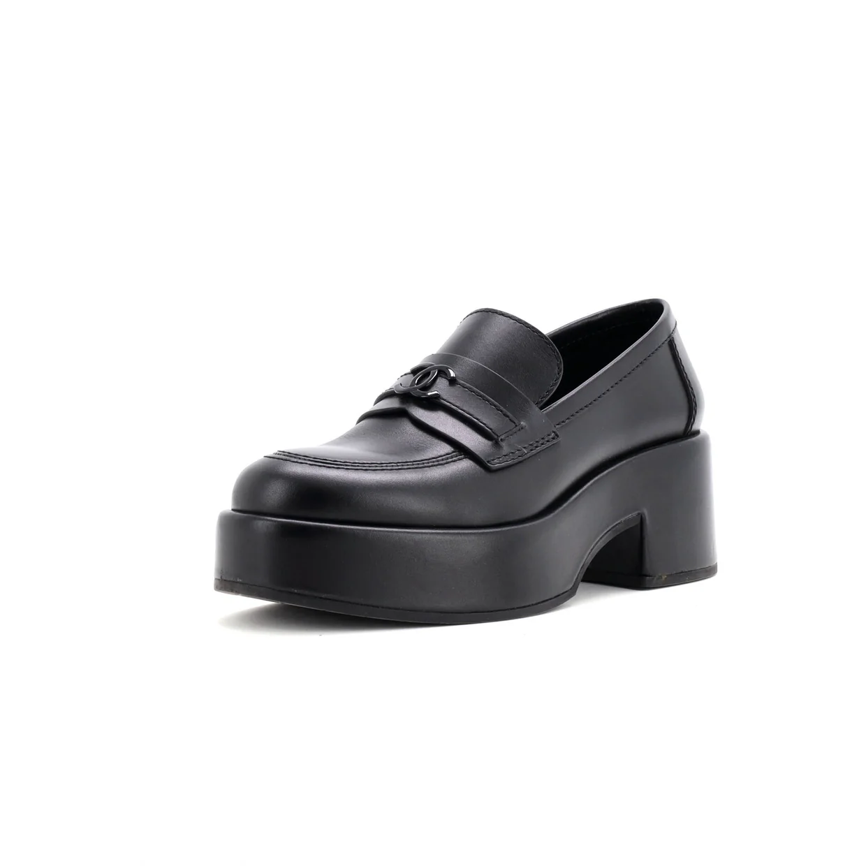 Women's CC Platform Loafers Leather - Deep Luxury