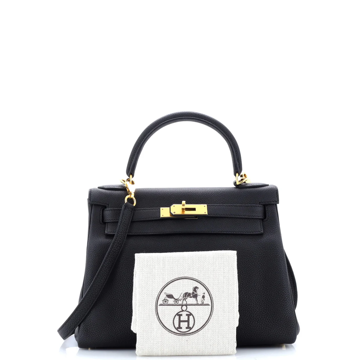 Kelly Handbag Noir Togo with Gold Hardware 28 - Deep Luxury