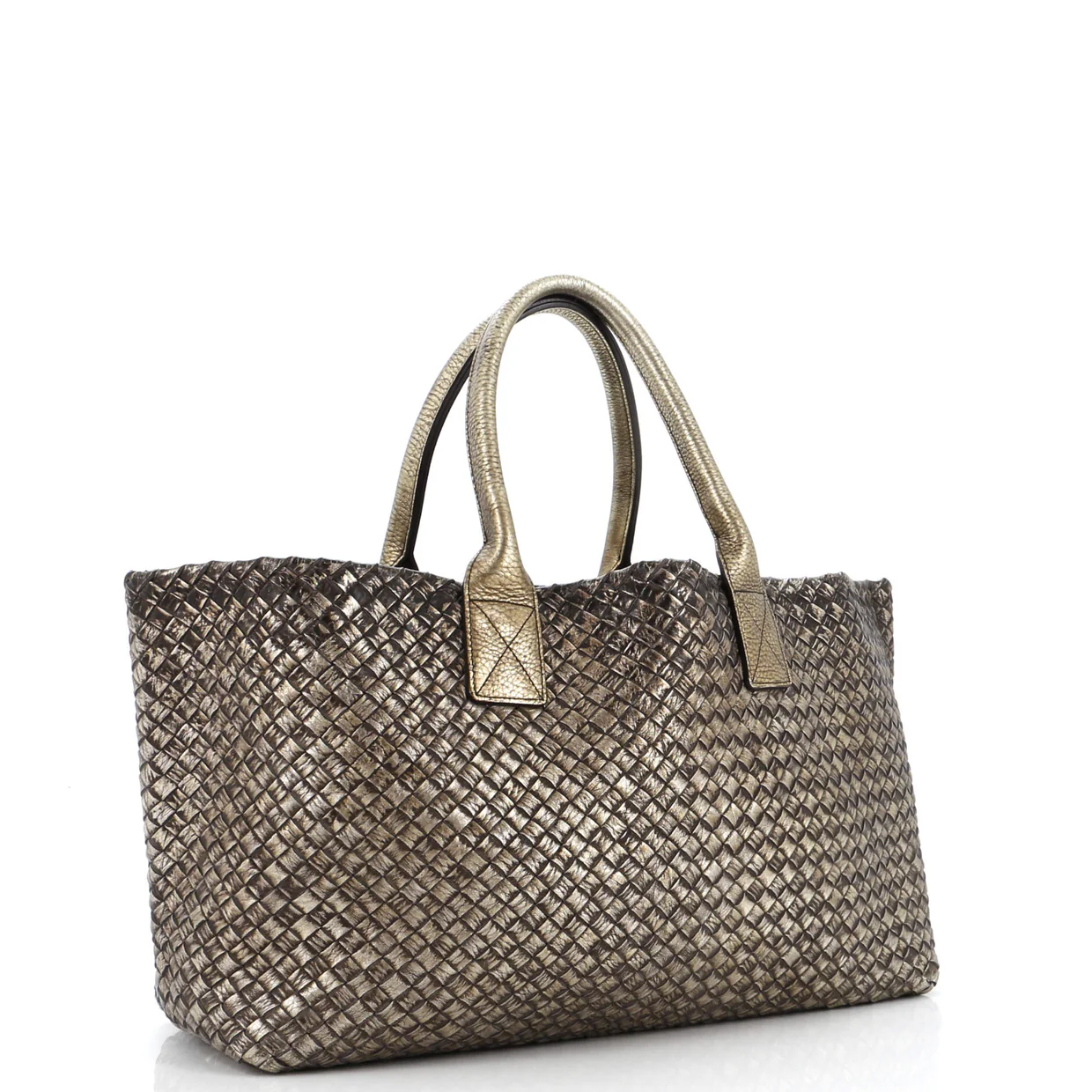 Cabat Tote Intrecciato Metallic Nappa Medium - Deep Luxury