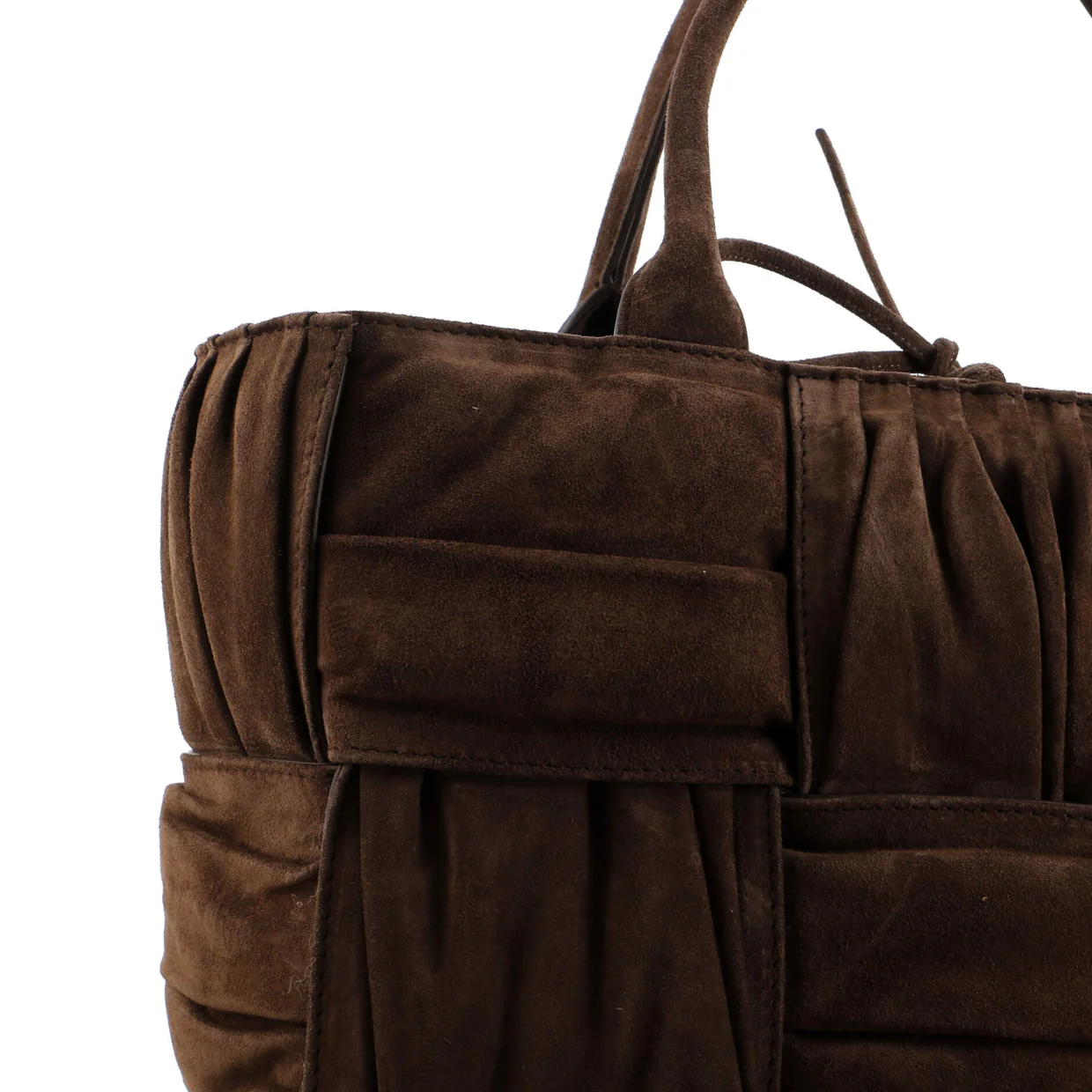 Arco Tote Maxi Intrecciato Plisse Suede Small - Deep Luxury