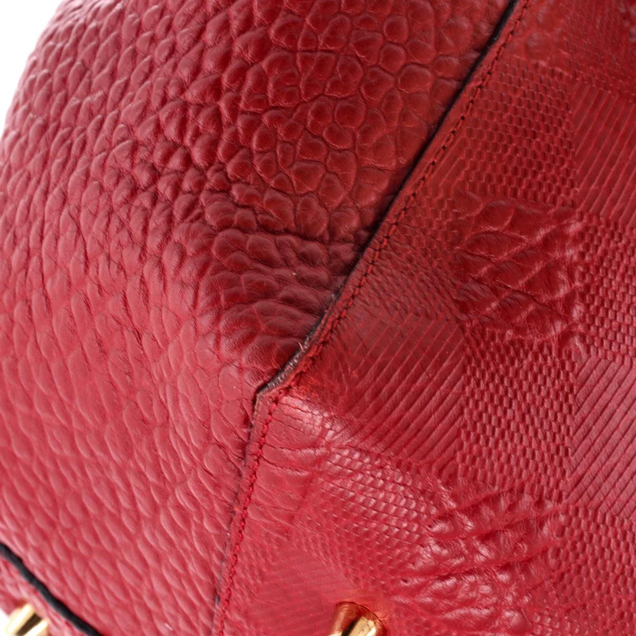 Canter Tote Check Embossed Leather Small - Deep Luxury