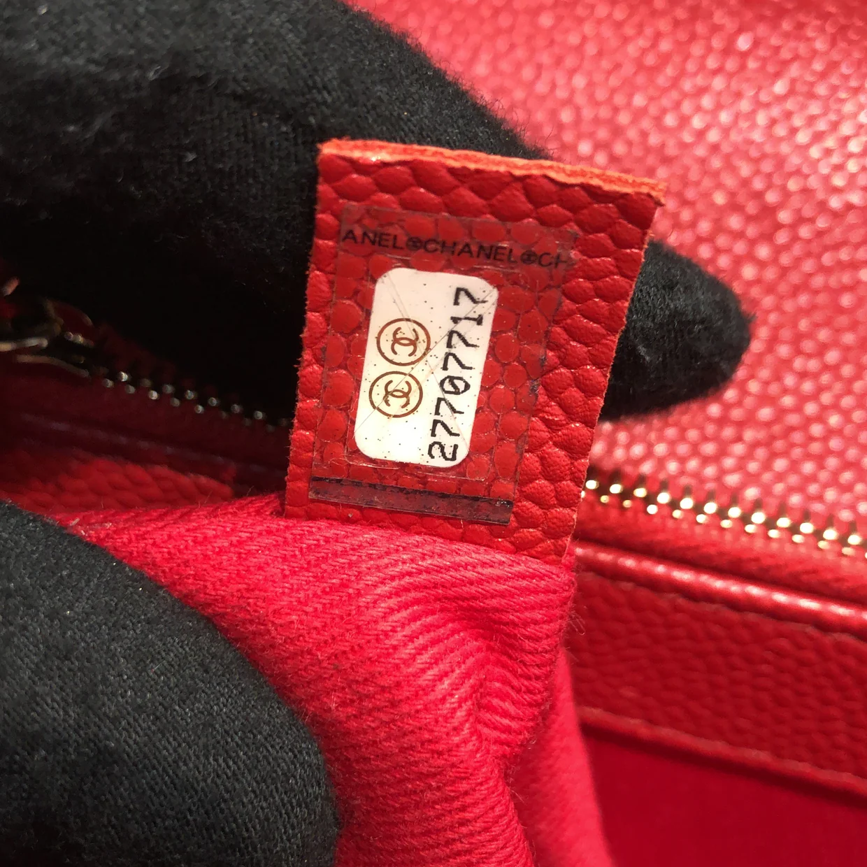 Chic Affinity Top Handle Bag Stitched Caviar Small - Deep Luxury