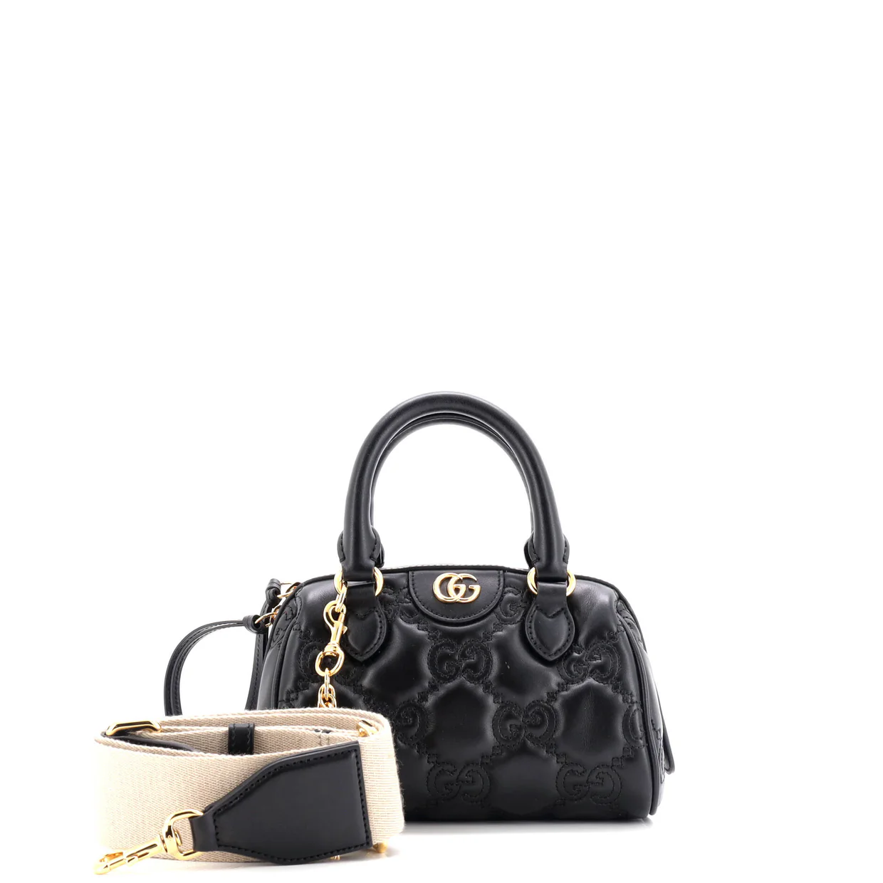 Ophidia Convertible Boston Top Handle Bag GG Matelasse Leather Mini - Deep Luxury