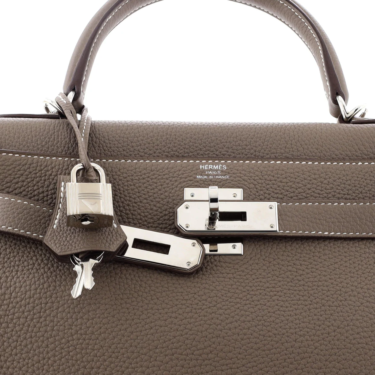 Kelly Handbag Grey Togo with Palladium Hardware 28 - Deep Luxury