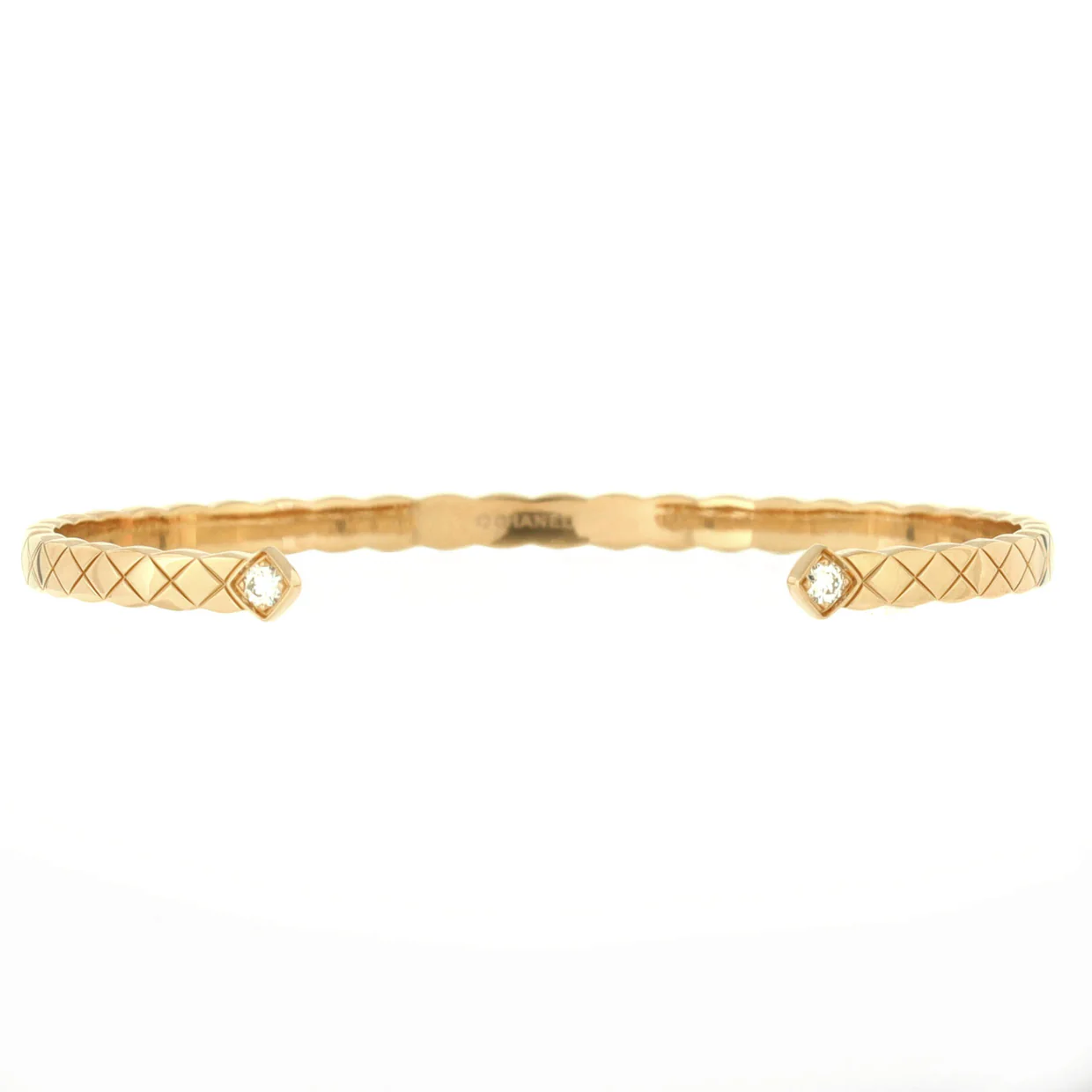 Coco Crush Cuff Bracelet 18K Beige Gold with Diamonds - Deep Luxury