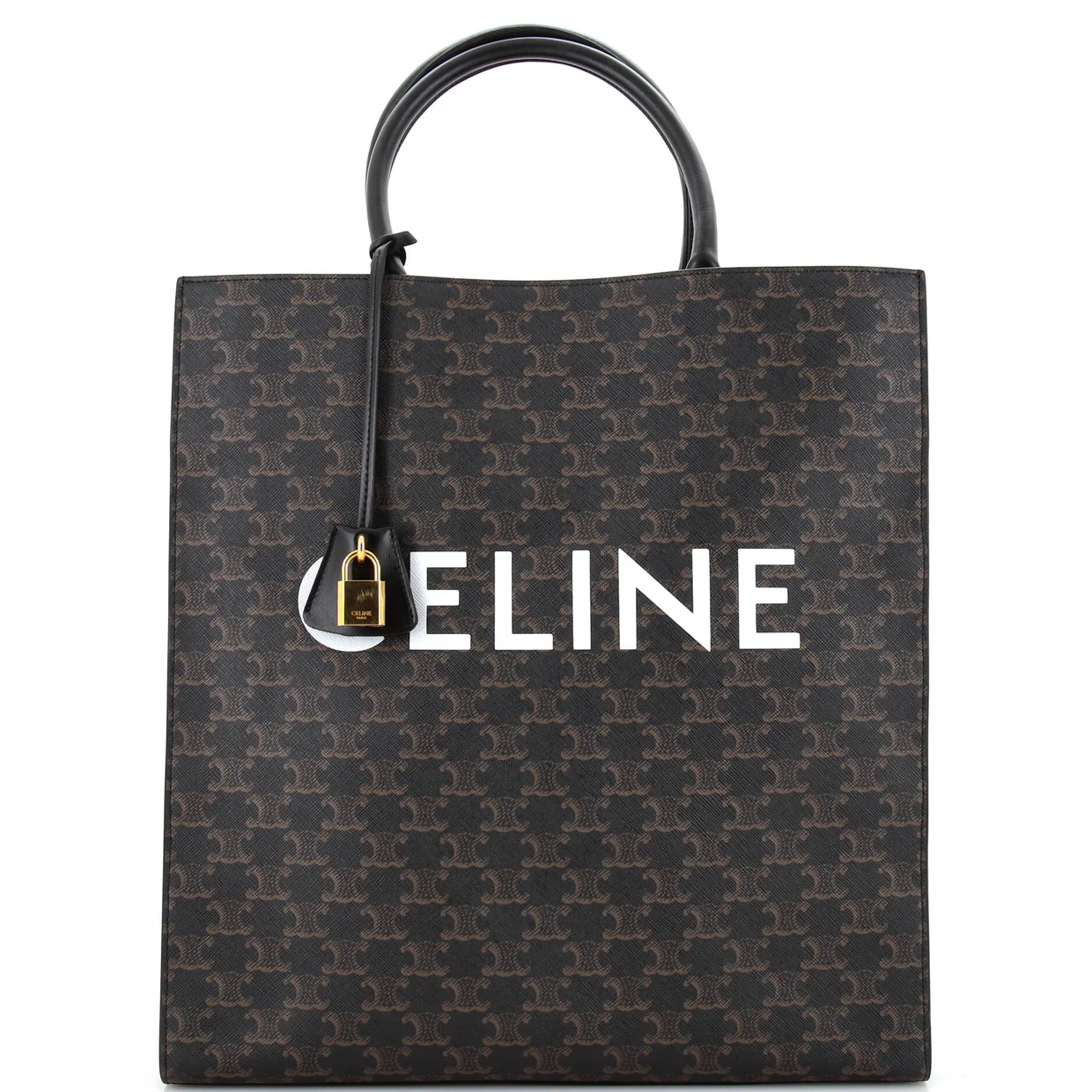 Vertical Cabas Tote Triomphe Coated Canvas Large - Deep Luxury