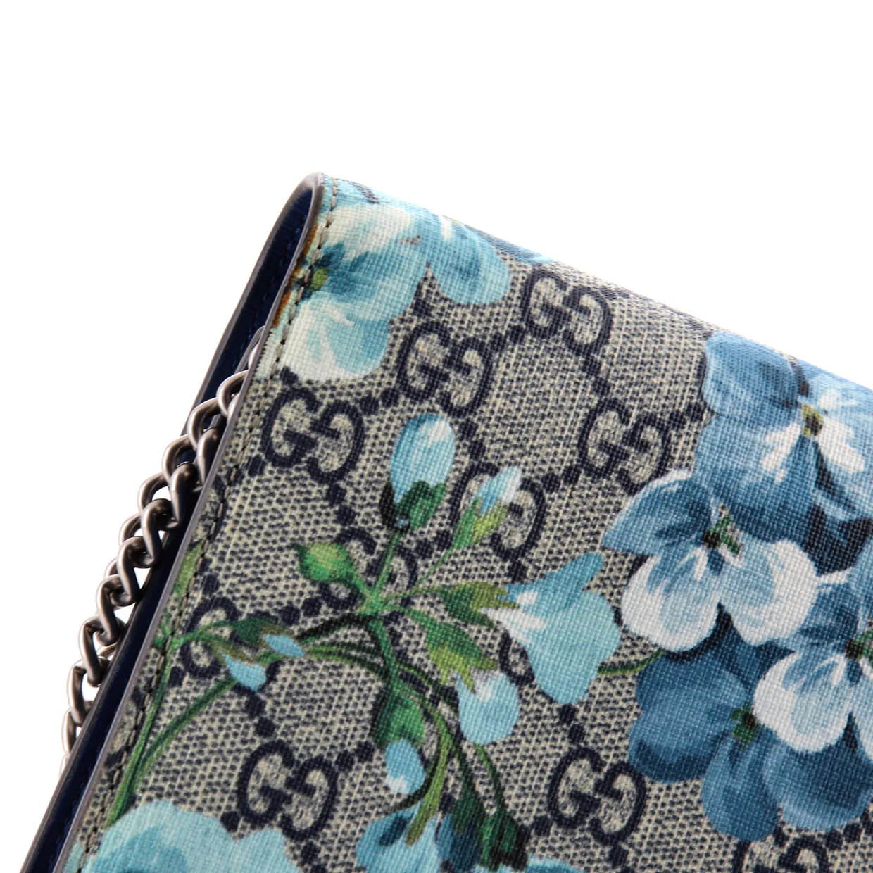Dionysus Chain Wallet Blooms Print GG Coated Canvas Small - Deep Luxury