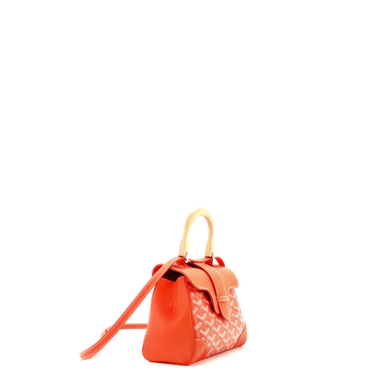 Saigon Top Handle Bag Coated Canvas with Leather Mini - Deep Luxury