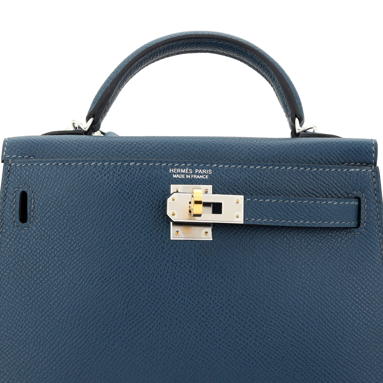 Kelly Mini II Bag Bleu De Prusse Epsom with Electrum Hardware 20 - Deep Luxury
