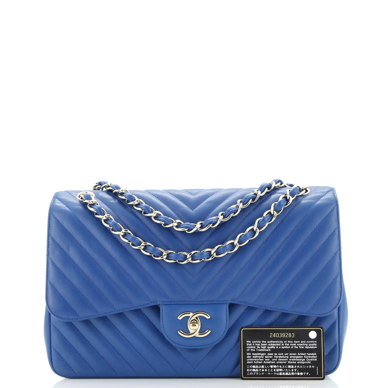 Classic Double Flap Bag Chevron Lambskin Jumbo - Deep Luxury