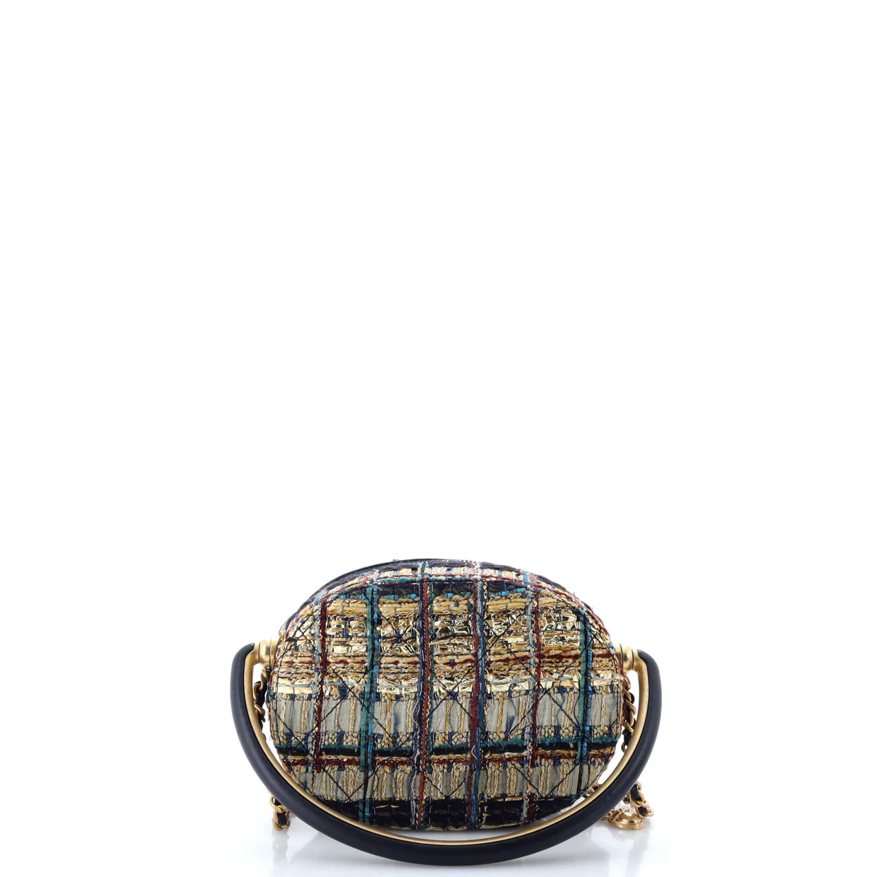 Paris-New York Oval Camera Case Quilted Tweed Small - Deep Luxury