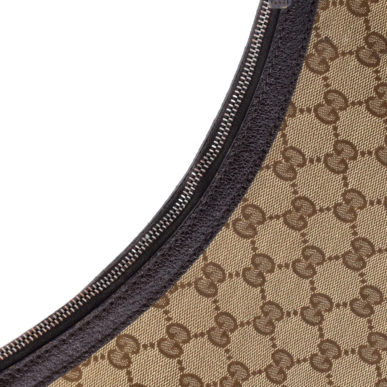 Saddle Zip Messenger Bag GG Canvas with Leather Medium - Deep Luxury