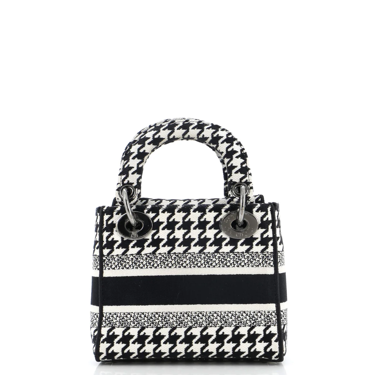 Lady D-Lite Bag Houndstooth Canvas Mini - Deep Luxury