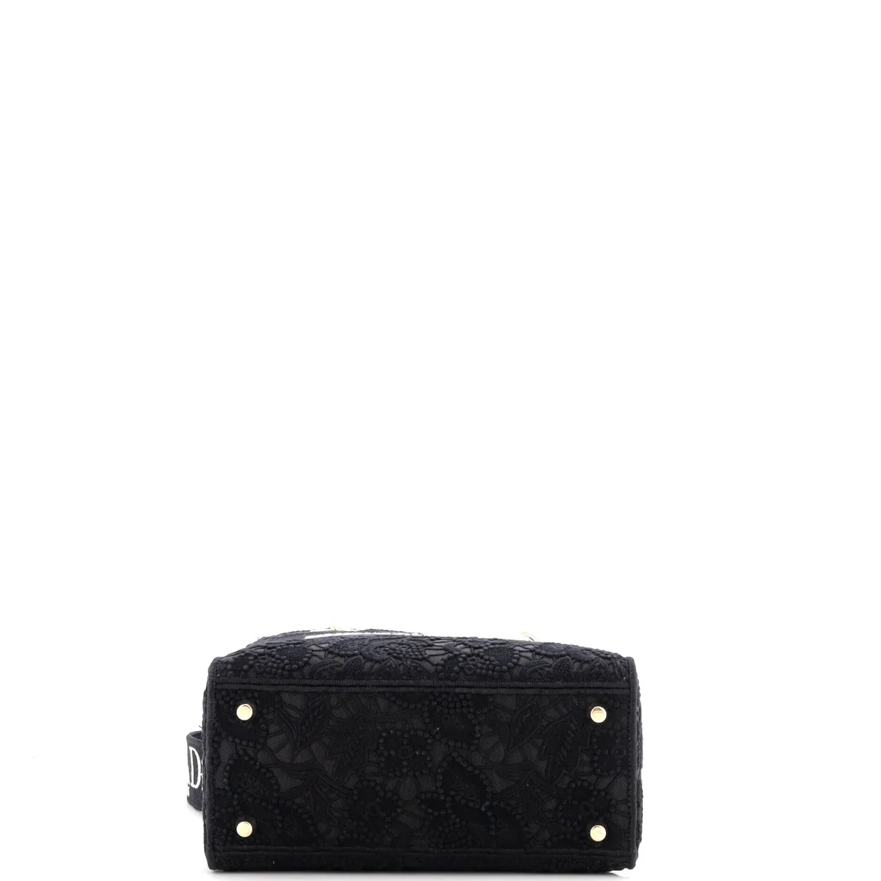 Lady D-Lite Bag Embroidery with Macrame Effect Medium - Deep Luxury
