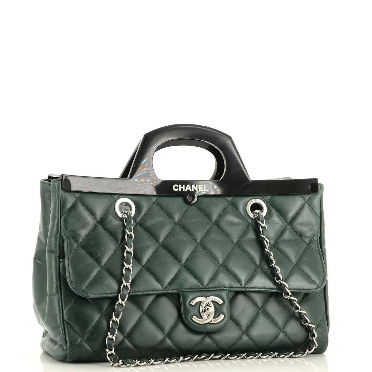 CC Delivery Tote Quilted Glazed Calfskin Small - Deep Luxury