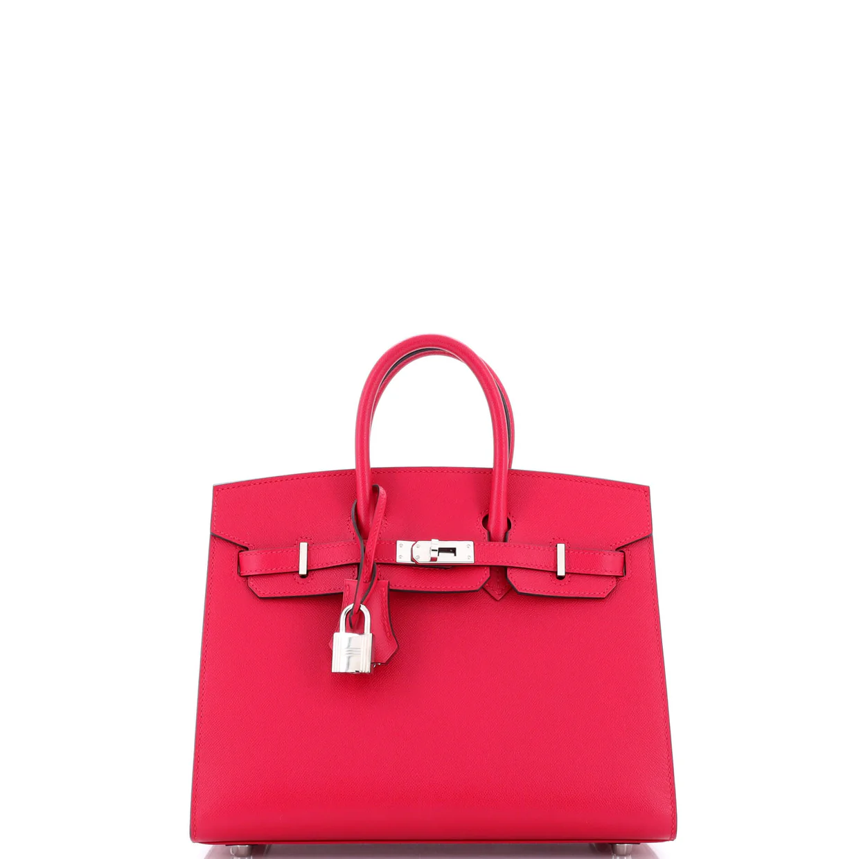Birkin Sellier Bag Framboise Madame with Palladium Hardware 25 - Deep Luxury