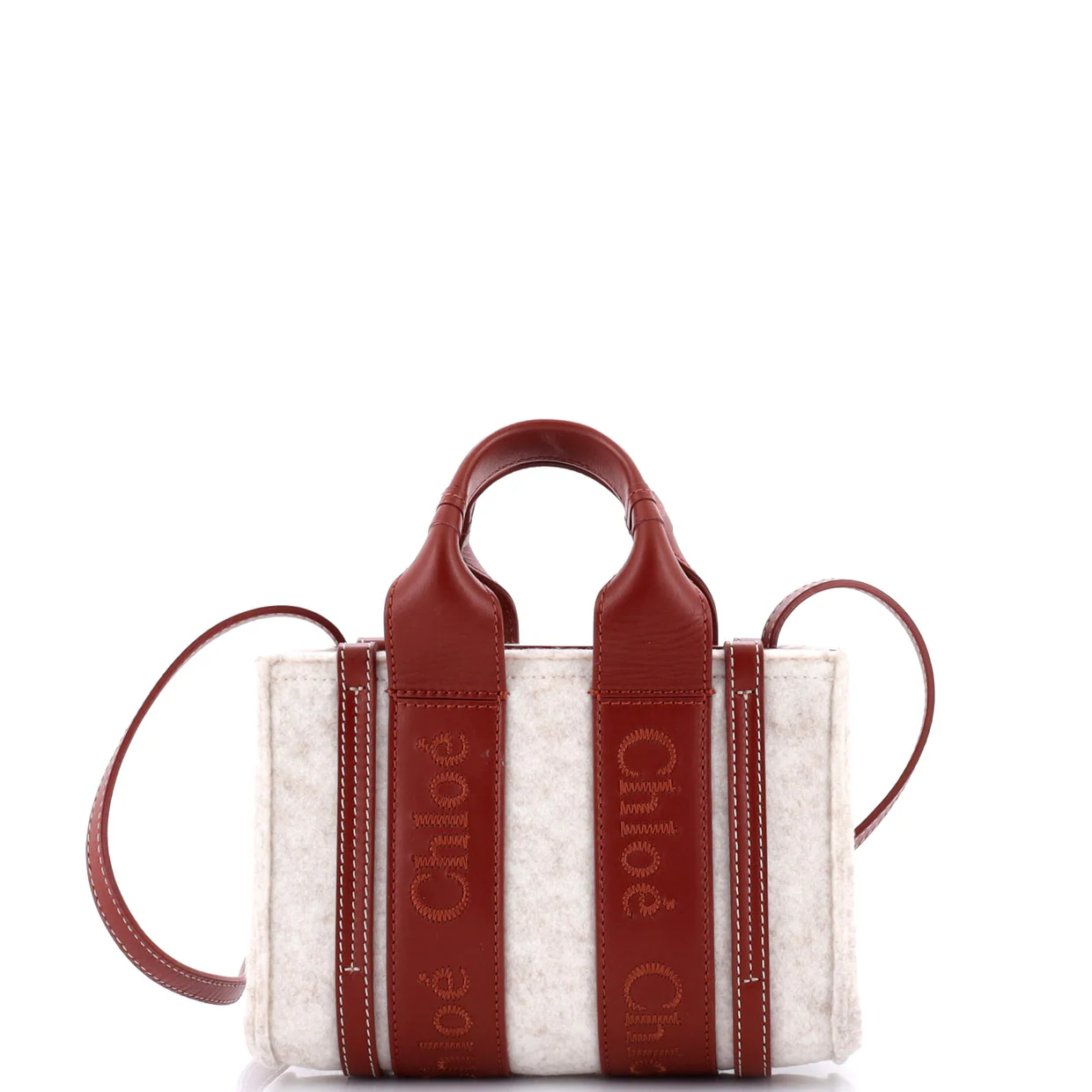 Woody Tote Recycled Felt with Leather Small - Deep Luxury