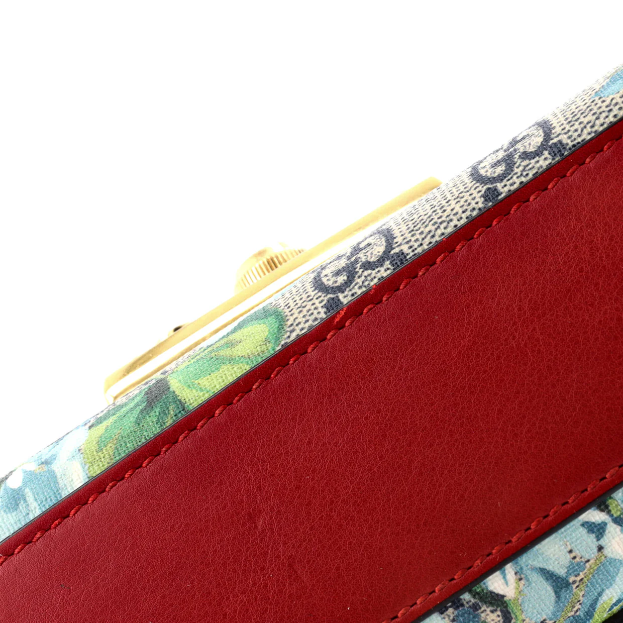 Padlock Shoulder Bag Blooms Print GG Coated Canvas Small - Deep Luxury